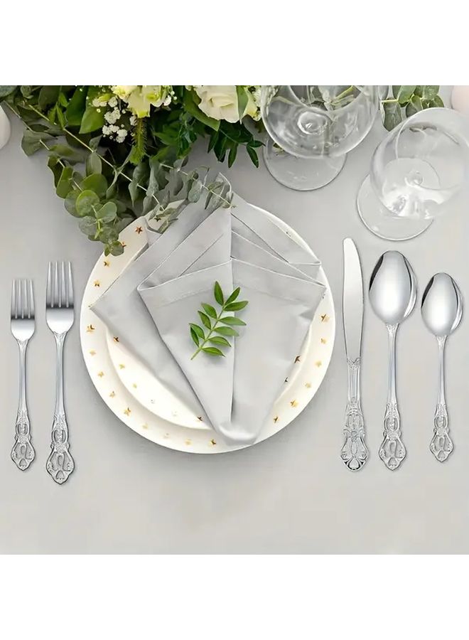 30 Piece Stainless Steel Cutlery Set Silvery Mirror Polished Dishwasher Safe - Image 5